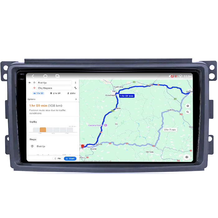 Navigatie dedicata Smart Fortwo 2006-2011, 4GB RAM 32GB ROM, Octacore, Android 14, Display QLED 1K 9", DSP, Carplay&Android Auto, SIM 4G, Bluetooth, Ventilator Activ [6]