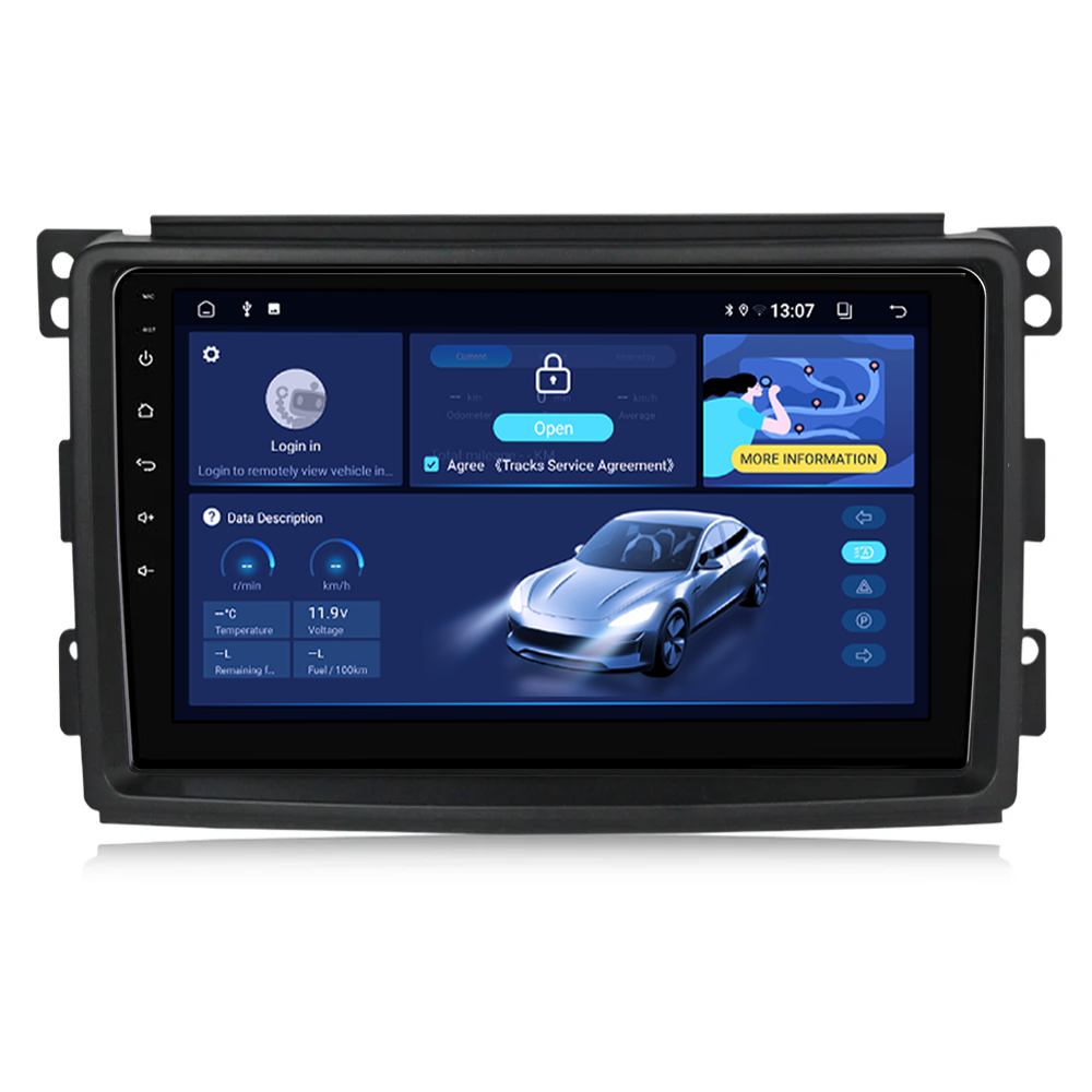 Navigatie dedicata Smart Fortwo 2006-2011, 8GB RAM 128GB ROM, Octacore, Platforma TS18, Android 13, Display QLED 9”, Suporta camera 360º, DSP, Carplay&Android Auto, SIM 4G, Ventilator Activ [4]