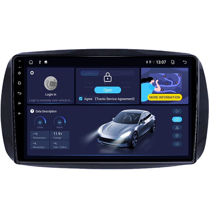Navigatie dedicata Smart Fortwo 2014+, 4GB RAM 64GB ROM, Procesor Qualcomm Octacore, Android 14, Rezolutie 2K, Display QLED 10", DSP, Carplay&Android Auto, SIM [2]