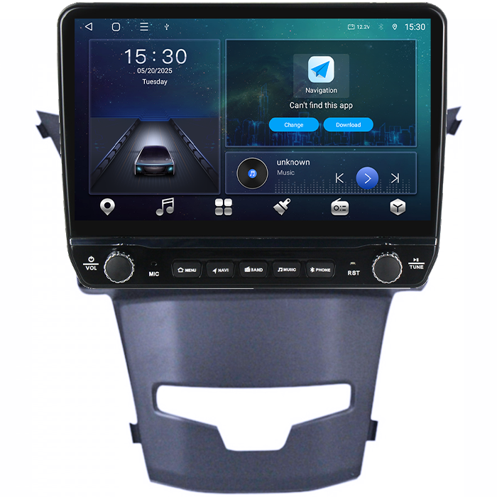 Navigatie dedicata SsangYong Actyon 2013-2017 Tesla cu butoane rotative model 2024, 4GB RAM 64GB ROM, Procesor Quadcore, Android 14, Display QLED 10", DSP, Carplay&Android Auto [6]