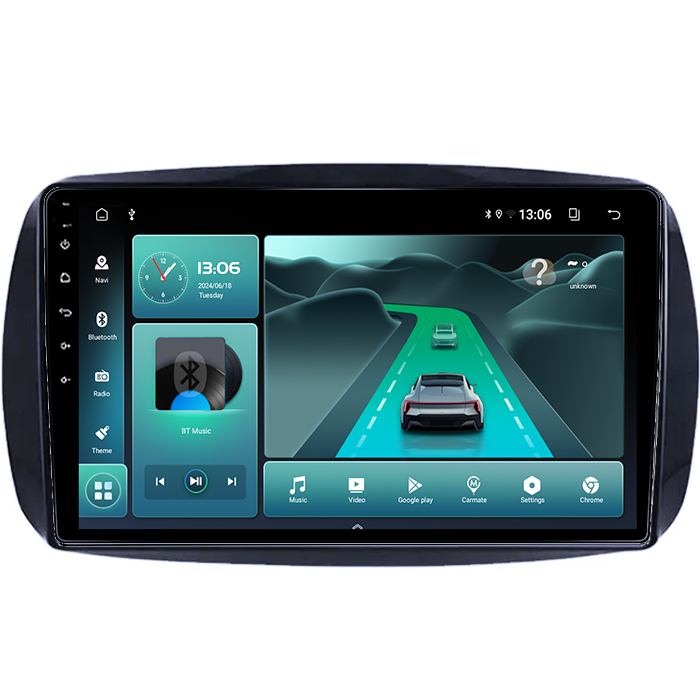 Navigatie dedicata Smart Fortwo după 2014, 4GB RAM 64GB ROM, Quad Core, Display 9" QLED  Carplay, Android 14, Bluetooth, Magazin Play, Suport Camere AHD [4]
