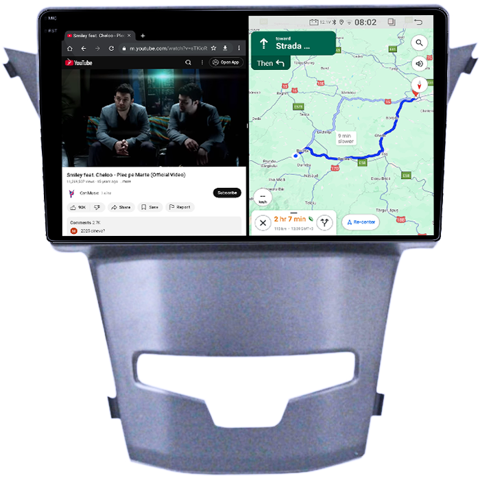 Navigatie dedicata Ssangyong Actyon 2013-2017, 4GB RAM 64GB ROM, Quad Core, Display 9" QLED 1K, Carplay, Android 14, Bluetooth, Magazin Play, Suport Camere AHD [6]