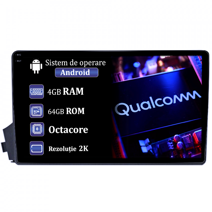 Navigatie dedicata Ssangyong Kyron 2005-2011, 4GB RAM 64GB ROM, Procesor Qualcomm Octacore, Android 14, Rezolutie 2K, Display QLED 9", DSP, Carplay&Android Auto, SIM 4G [1]