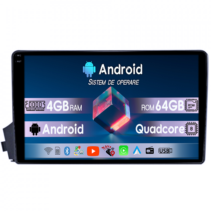 Navigatie dedicata Ssangyong Kyron 2005-2011, 4GB RAM 64GB ROM, Quad Core, Display 9" QLED 1K, Carplay, Android 14, Bluetooth, Magazin Play, Suport Camere AHD [1]
