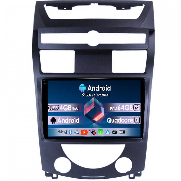 Navigatie dedicata SsangYong Rexton 2006-2012, 4GB RAM 64GB ROM, Quad Core, Display 10" QLED 1K, Carplay, Android 14, Bluetooth, Magazin Play, Suport Camere AHD [1]