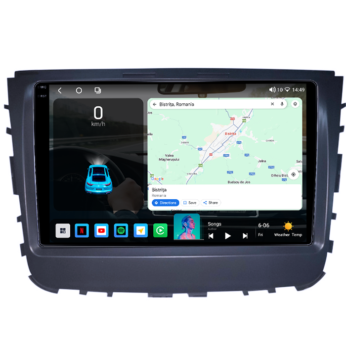 Navigatie dedicata SsangYong Rexton 2019, 4GB RAM 64GB ROM, Procesor Qualcomm Octacore, Android 14, Rezolutie 2K, Display QLED 9", DSP, Carplay&Android Auto, SIM 4G [3]
