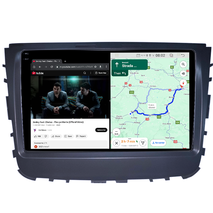 Navigatie dedicata SsangYong Rexton 2019, 4GB RAM 64GB ROM, Quad Core, Display 9" QLED 1K, Carplay, Android 14, Bluetooth, Magazin Play, Suport Camere AHD [6]