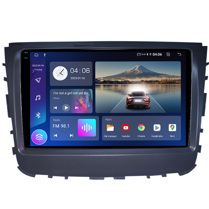 Navigatie dedicata SsangYong Rexton 2019, 4GB RAM 64GB ROM, Quad Core, Display 9" QLED 1K, Carplay, Android 14, Bluetooth, Magazin Play, Suport Camere AHD [4]