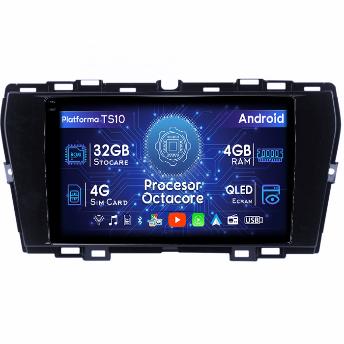Navigatie dedicata SsangYong Tivoli 2019-2021, 4GB RAM 32GB ROM, Octacore, Android 14, Display QLED 1K 9", DSP, Carplay&Android Auto, SIM 4G, Bluetooth, Ventilator Activ [1]