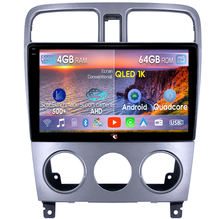 Navigatie dedicata Subaru Forester 2004-2008, 4GB RAM 64GB ROM, Octacore, Android 14, Display QLED 1K 9", Carplay&Android Auto, SIM 4G, Ventilator Activ [1]