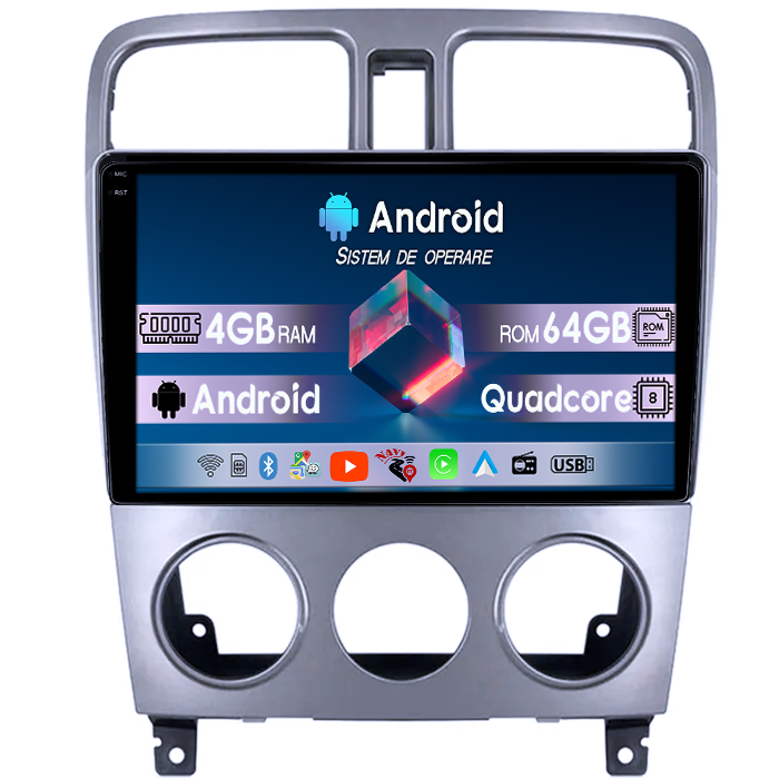 Navigatie dedicata Subaru Forester 2004-2008, 4GB RAM 64GB ROM, Quad Core, Display 9" QLED 1K, Carplay, Android 14, Bluetooth, Magazin Play, Suport Camere AHD [1]