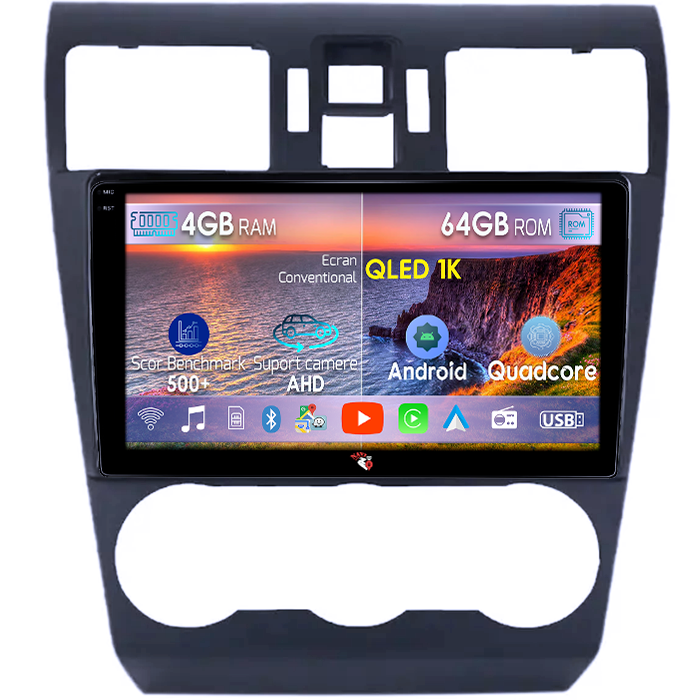Navigatie dedicata Subaru Forester 2013-2014, 4GB RAM 64GB ROM, Octacore, Android 14, Display QLED 1K 9", Carplay&Android Auto, SIM 4G, Ventilator Activ [1]