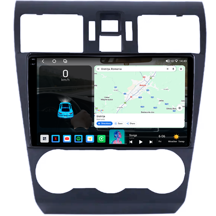 Navigatie dedicata Subaru Forester 2013-2014, 4GB RAM 64GB ROM, Octacore, Android 14, Display QLED 1K 9", Carplay&Android Auto, SIM 4G, Ventilator Activ [2]