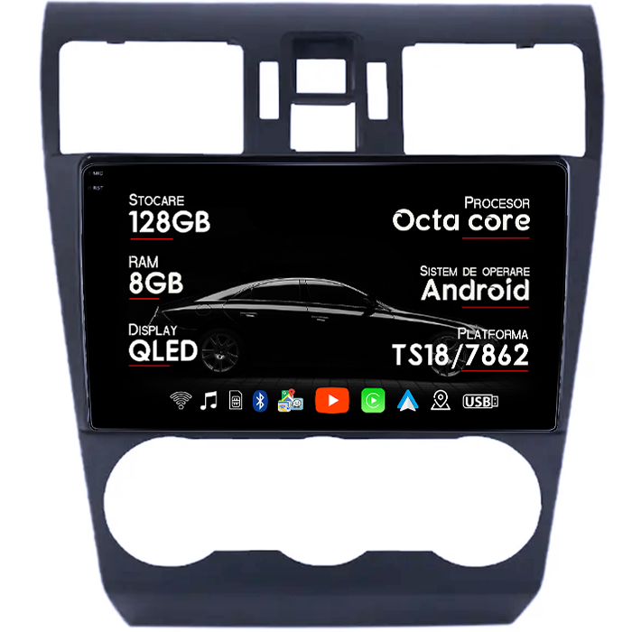 Navigatie dedicata Subaru Forester 2013-2014, 8GB RAM 128GB ROM, Octacore, Platforma TS18, Android 14, Display QLED 9", Suporta camera 360", DSP, Carplay&Android Auto, SIM 4G, Ventilator Activ [1]