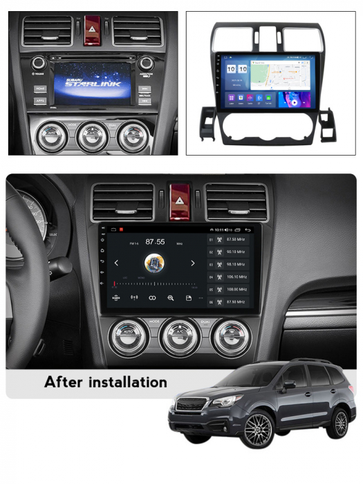 Navigatie dedicata Subaru Forester 2015-2017, 4 GB RAM 32 ROM, Android 13, Display QLED, 9", DSP, Carplay, Android Auto, Internet, Youtube , Waze , WI-FI , USB [7]