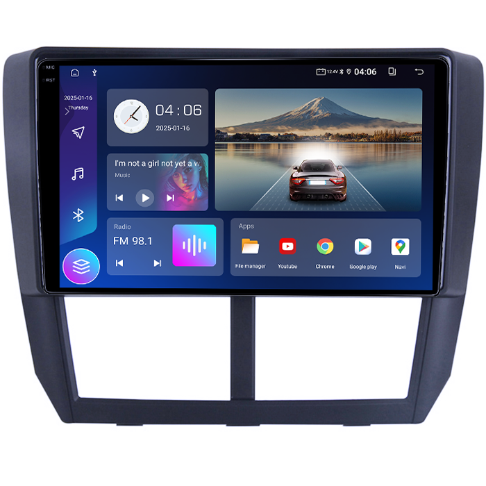 Navigatie dedicata Subaru Forester 3 2007-2013, 4GB RAM 64GB ROM, Quad Core, Display 9" QLED  Carplay, Android 14, Bluetooth, Magazin Play, Suport Camere AHD [2]