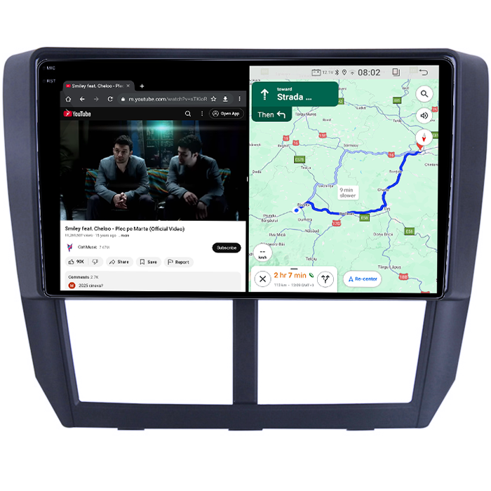 Navigatie dedicata Subaru Forester 3 2007-2013, 4GB RAM 64GB ROM, Quad Core, Display 9" QLED 1K, Carplay, Android 14, Bluetooth, Magazin Play, Suport Camere AHD [4]