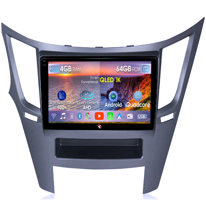 Navigatie dedicata Subaru Legacy Outback 2009-2014, 4GB RAM 64GB ROM, Octacore, Android 14, Display QLED 1K 9", Carplay&Android Auto, SIM 4G, Ventilator Activ [1]