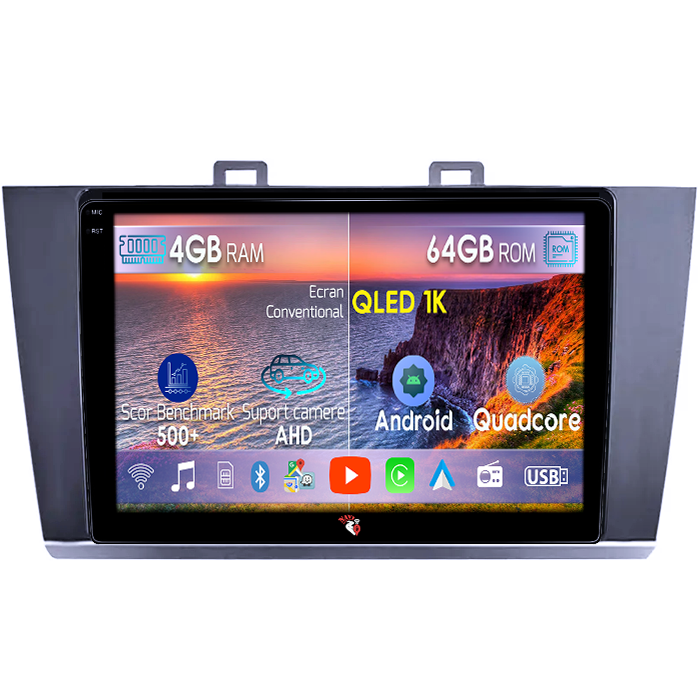 Navigatie dedicata Subaru Legacy Outback 2015-2018, 4GB RAM 64GB ROM, Octacore, Android 14, Display QLED 1K 9", Carplay&Android Auto, SIM 4G, Ventilator Activ [1]