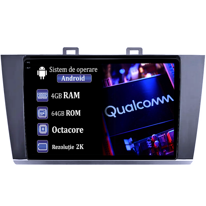Navigatie dedicata Subaru Legacy Outback 2015-2018, 4GB RAM 64GB ROM, Procesor Qualcomm Octacore, Android 14, Rezolutie 2K, Display QLED 9", DSP, Carplay&Android Auto, SIM 4G [1]