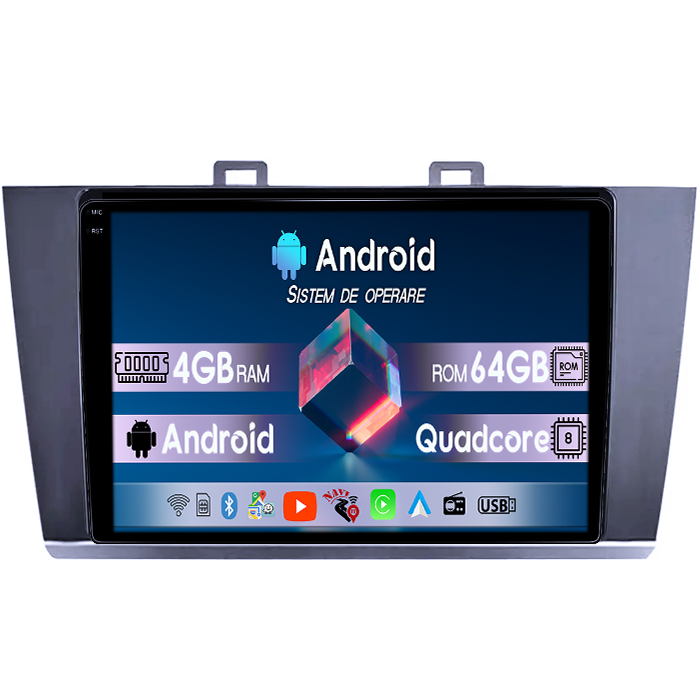 Navigatie dedicata Subaru Legacy Outback 2015-2018, 4GB RAM 64GB ROM, Quad Core, Display 9" QLED 1K, Carplay, Android 14, Bluetooth, Magazin Play, Suport Camere AHD [3]
