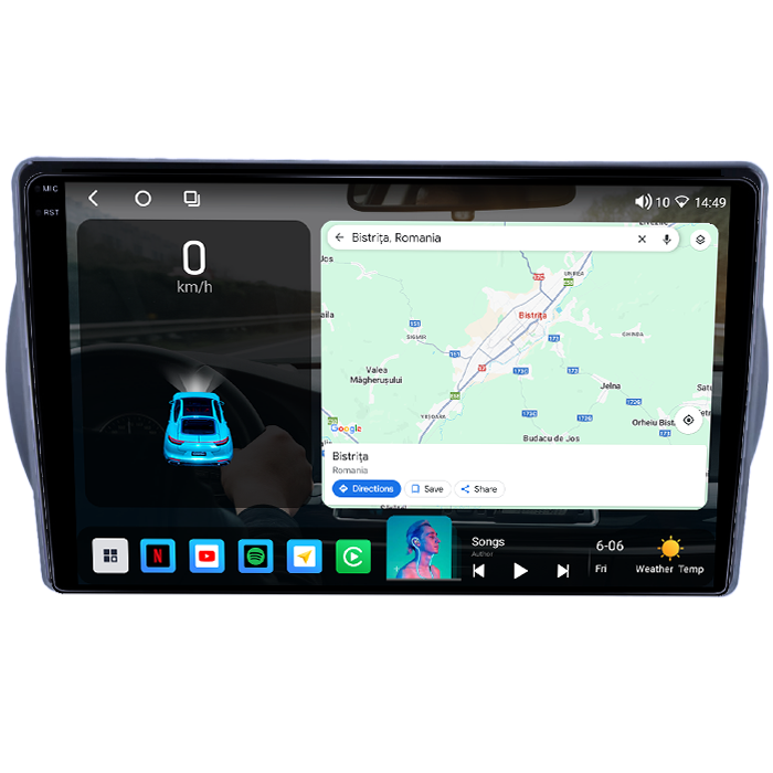 Navigatie dedicata Suzuki Alto 2013-, 4GB RAM 64GB ROM, Octacore, Android 14, Display QLED 1K 9", Carplay&Android Auto, SIM 4G, Ventilator Activ [2]