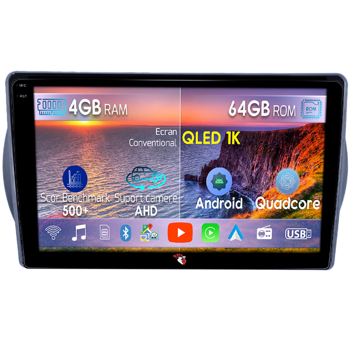 Navigatie dedicata Suzuki Alto 2013-, 4GB RAM 64GB ROM, Octacore, Android 14, Display QLED 1K 9", Carplay&Android Auto, SIM 4G, Ventilator Activ [1]