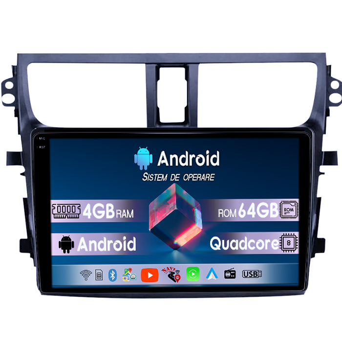 Navigatie dedicata Suzuki Celerio 2015-2018, 4GB RAM 64GB ROM, Quad Core, Display 9" QLED 1K, Carplay, Android 14, Bluetooth, Magazin Play, Suport Camere AHD [1]