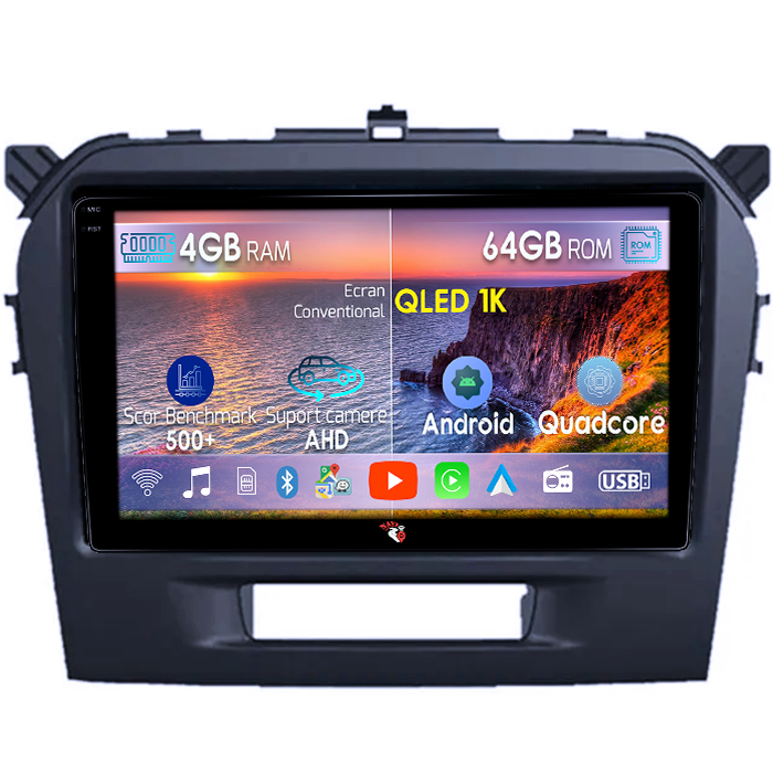 Navigatie dedicata Suzuki Grand Vitara 2016+, 4GB RAM 64GB ROM, Octacore, Android 14, Display QLED 1K 9", Carplay&Android Auto, SIM 4G, Ventilator Activ [1]