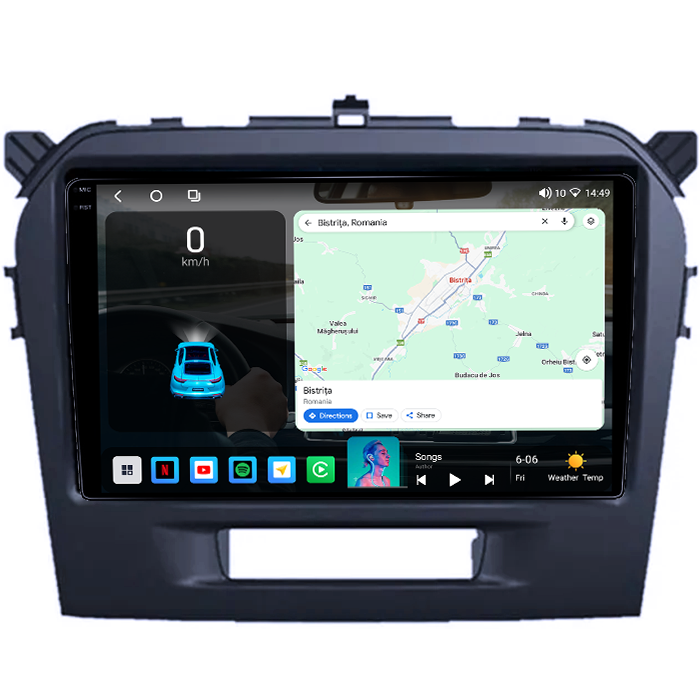Navigatie dedicata Suzuki Grand Vitara 2016+, 4GB RAM 64GB ROM, Octacore, Android 14, Display QLED 1K 9", Carplay&Android Auto, SIM 4G, Ventilator Activ [2]