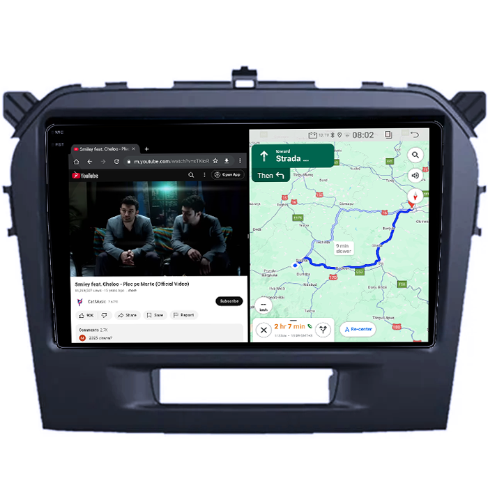 Navigatie dedicata Suzuki Grand Vitara 2016, 4GB RAM 64GB ROM, Quad Core, Display 9" QLED 1K, Carplay, Android 14, Bluetooth, Magazin Play, Suport Camere AHD [5]