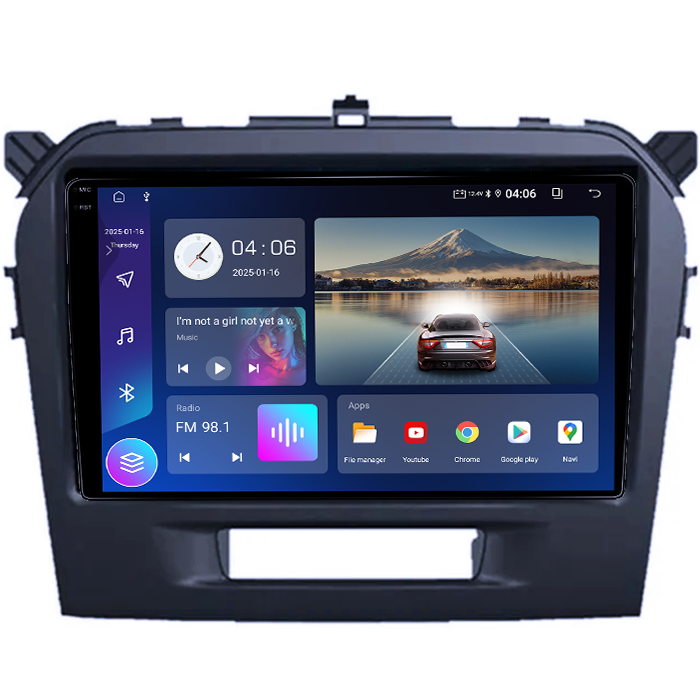 Navigatie dedicata Suzuki Grand Vitara 2016, 4GB RAM 64GB ROM, Quad Core, Display 9" QLED 1K, Carplay, Android 14, Bluetooth, Magazin Play, Suport Camere AHD [3]