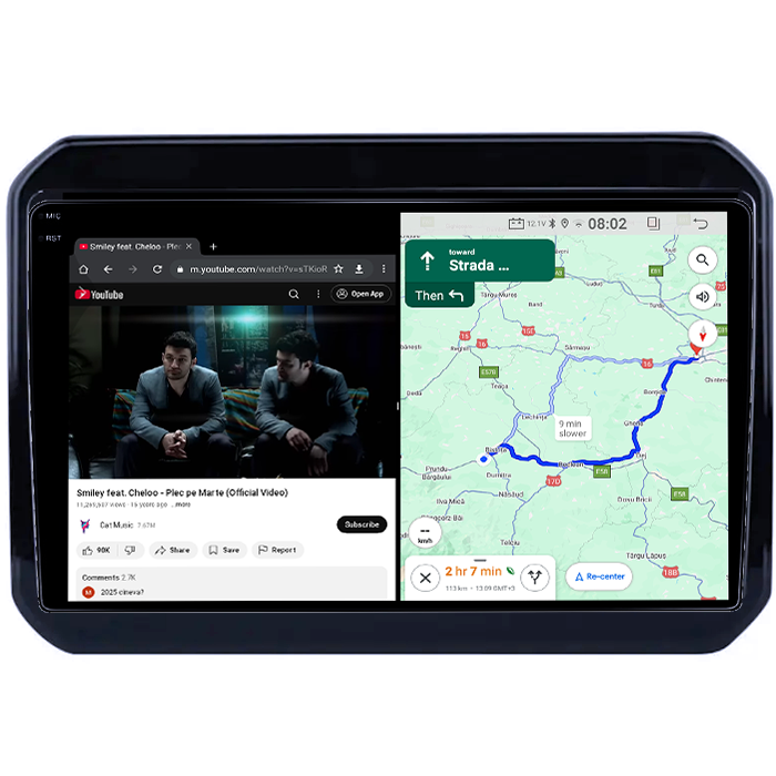 Navigatie dedicata Suzuki Ignis 2016-2020, 4GB RAM 64GB ROM, Quad Core, Display 9" QLED 1K, Carplay, Android 14, Bluetooth, Magazin Play, Suport Camere AHD [5]