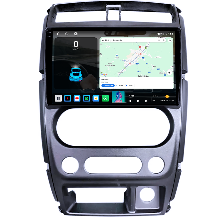 Navigatie dedicata Suzuki Jimny 2007-2012, 4GB RAM 64GB ROM, Octacore, Android 14, Display QLED 1K 9", Carplay&Android Auto, SIM 4G, Ventilator Activ [2]
