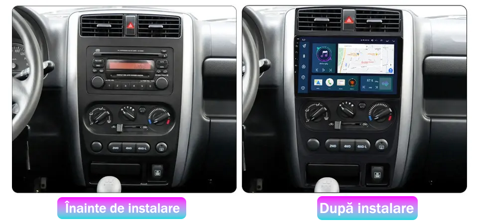 Navigatie dedicata Suzuki Jimny 2007-2012, 8GB RAM 128GB ROM, Octacore, Platforma TS18, Android 13, Display QLED 9”, Suporta camera 360º, DSP, Carplay&Android Auto, SIM 4G, Ventilator Activ [3]