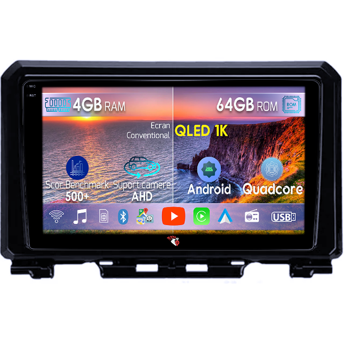 Navigatie dedicata Suzuki Jimny 2018-2020, 4GB RAM 64GB ROM, Octacore, Android 14, Display QLED 1K 9", Carplay&Android Auto, SIM 4G, Ventilator Activ [1]