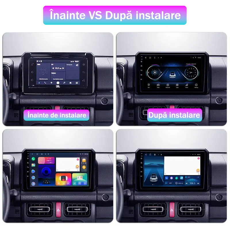 Navigatie dedicata Suzuki Jimny 2019, 4GB RAM 64GB ROM, Quad Core, Display 9" QLED 1K, Carplay, Android 14, Bluetooth, Magazin Play, Suport Camere AHD [2]