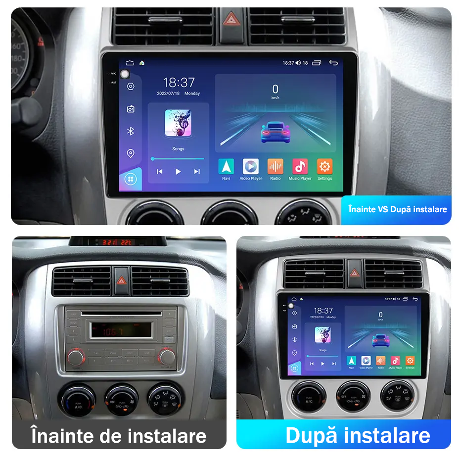Navigatie dedicata Suzuki Liana 2004-2008, 8GB RAM 128GB ROM, Octacore, Platforma TS18, Android 13, Display QLED 9”, Suporta camera 360º, DSP, Carplay&Android Auto, SIM 4G, Ventilator Activ [3]