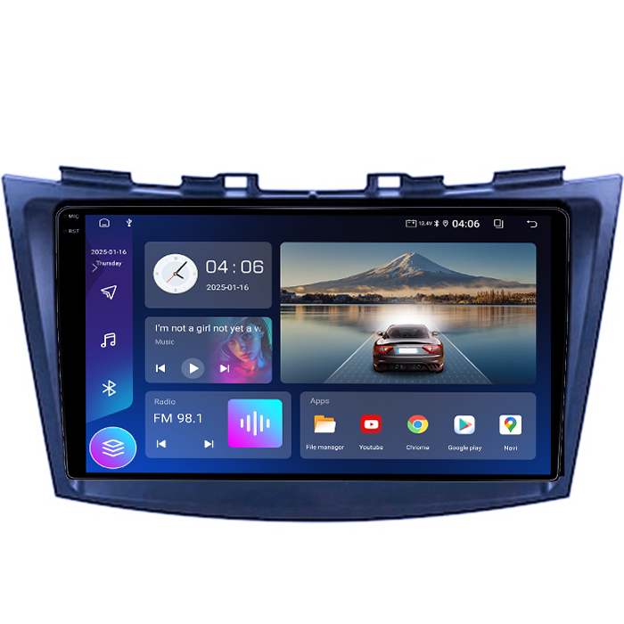 Navigatie dedicata Suzuki Swift 2010-2017, 4GB RAM 64GB ROM, Quad Core, Display 9" QLED 1K, Carplay, Android 14, Bluetooth, Magazin Play, Suport Camere AHD [1]