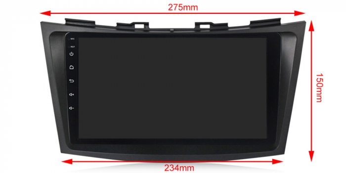 Navigatie dedicata Suzuki Swift 2011-2015 , 4 GB RAM 32 ROM, Android 13, Display QLED, 9", DSP, Carplay, Android Auto, Internet, Youtube , Waze , WI-FI , USB , Bluetooth [7]