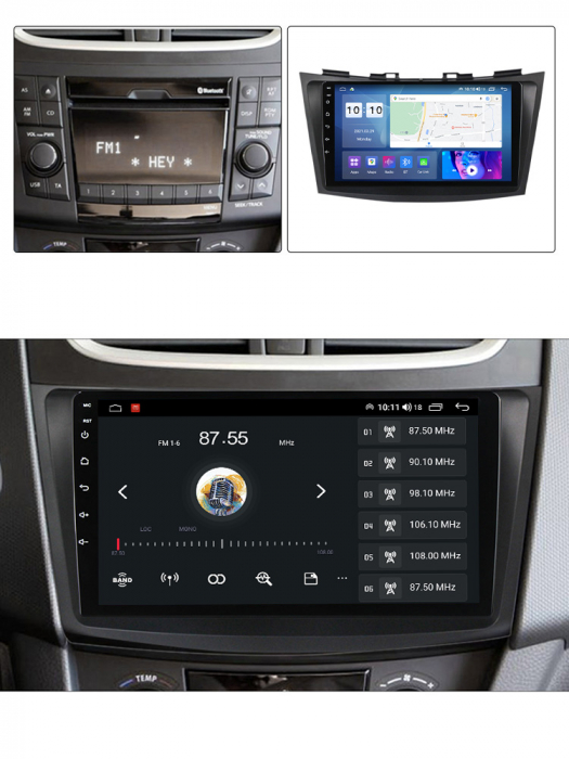 Navigatie dedicata Suzuki Swift 2011-2015, 4GB RAM 64GB ROM, Octacore, Android 13, Display QLED 9", DSP, Carplay, Android Auto, Internet, Youtube, Waze, WIFI, Bluetooth [5]