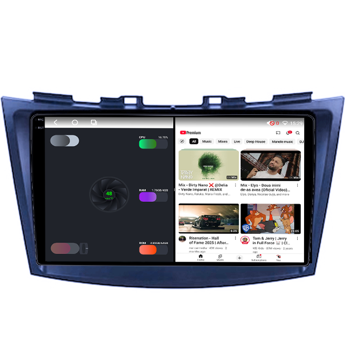 Navigatie dedicata Suzuki Swift 2011-2015, 4GB RAM 64GB ROM, Octacore, Android 14, Display QLED 1K 9", Carplay&Android Auto, SIM 4G, Ventilator Activ [3]