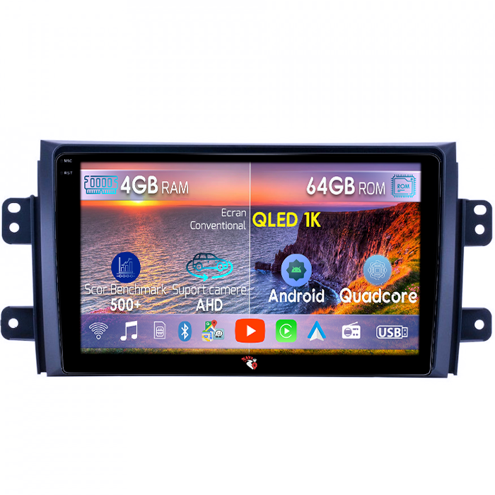 Navigatie dedicata Suzuki SX4 2006-2014, 4GB RAM 64GB ROM, Octacore, Android 14, Display QLED 1K 9", Carplay&Android Auto, SIM 4G, Ventilator Activ [1]