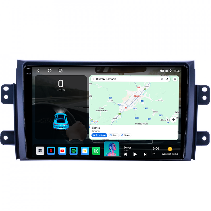Navigatie dedicata Suzuki SX4 2006-2014, 4GB RAM 64GB ROM, Octacore, Android 14, Display QLED 1K 9", Carplay&Android Auto, SIM 4G, Ventilator Activ [2]