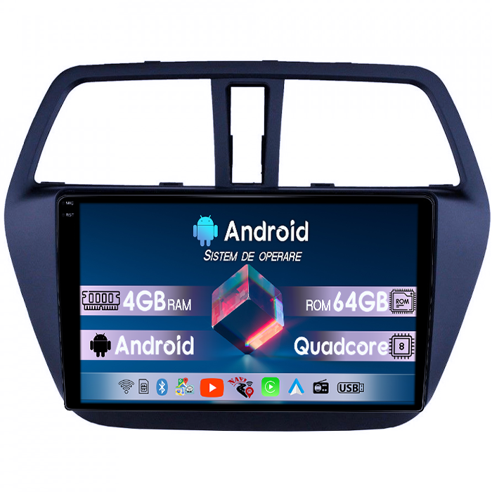 Navigatie dedicata Suzuki SX4 2014 S Cross, 4GB RAM 64GB ROM, Quad Core, Display 9" QLED 1K, Carplay, Android 14, Bluetooth, Magazin Play, Suport Camere AHD [1]