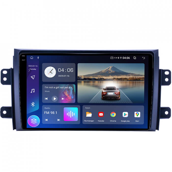 Navigatie dedicata Suzuki SX4, 4GB RAM 64GB ROM, Quad Core, Display 9" QLED 1K, Carplay, Android 14, Bluetooth, Magazin Play, Suport Camere AHD [2]
