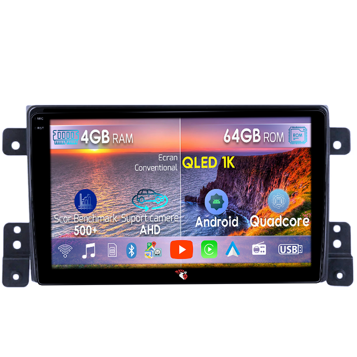 Navigatie dedicata Suzuki Vitara 2005-2015, 4GB RAM 64GB ROM, Octacore, Android 14, Display QLED 1K 9", Carplay&Android Auto, SIM 4G, Ventilator Activ [1]