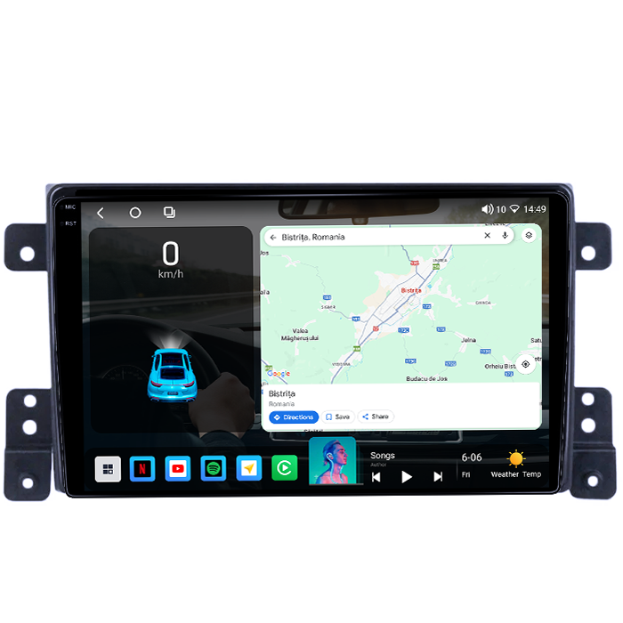 Navigatie dedicata Suzuki Vitara 2005-2015, 4GB RAM 64GB ROM, Octacore, Android 14, Display QLED 1K 9", Carplay&Android Auto, SIM 4G, Ventilator Activ [2]