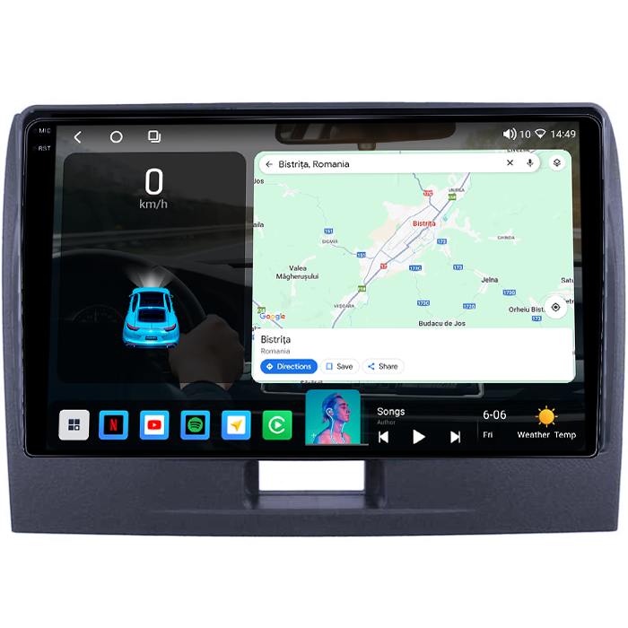 Navigatie dedicata Suzuki Wagonr 2010-2018, 4GB RAM 64GB ROM, Octacore, Android 14, Display QLED 1K 9", Carplay&Android Auto, SIM 4G, Ventilator Activ [2]