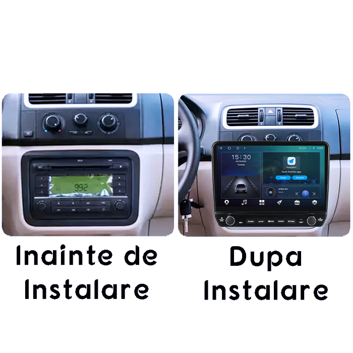 Navigatie dedicata Skoda Fabia 2007-2014 Tesla cu butoane rotative model 2024, 4GB RAM 64GB ROM, Procesor Quadcore, Android 14, Display QLED 10", DSP, Carplay&Android Auto [7]